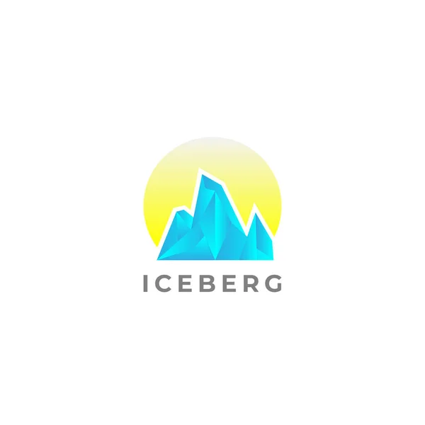 Cool Iceberg Peak Logo Design Sablon — Stock Vector