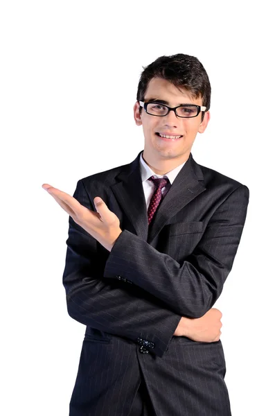 Homem de negócios apresentando — Fotografia de Stock