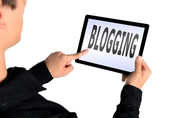 Blogging μεμονωμένου ατόμου — Φωτογραφία Αρχείου