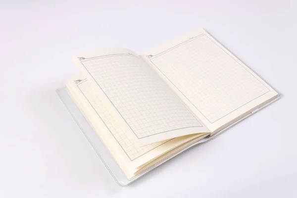 Libro Aperto Con Vista Diagonale Ruotata Foglia — Foto Stock