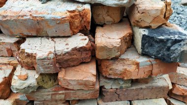 kaotik harap kırmızı tuğla duvarcılık