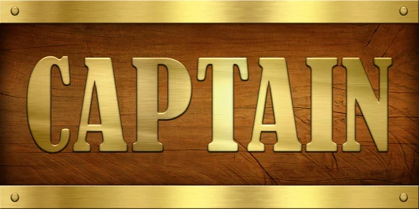 Vintage Door Plate, Captain — Stock Photo, Image