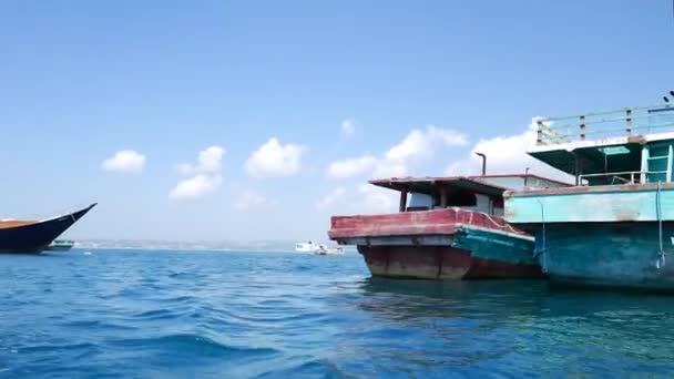 Schepen en boten op het water — Stockvideo