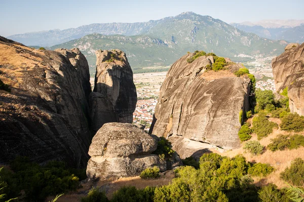 Mosteiro e rochas de Meteora, grécia — Fotografia de Stock