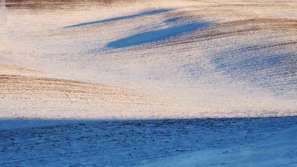 Heuvelachtig winter veld — Stockfoto