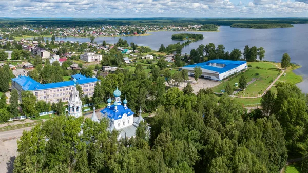 Villaggio russo dall'alto drone — Foto Stock