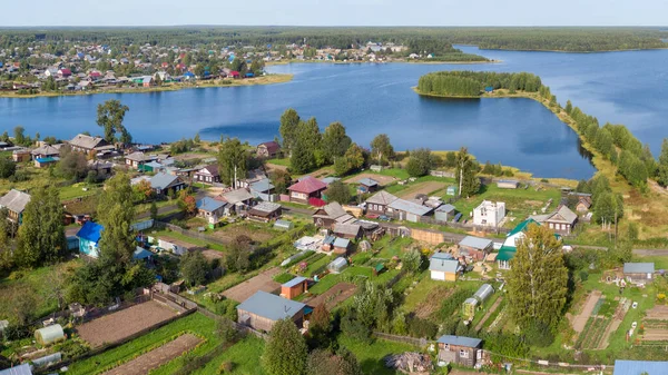 Ruská vesnice shora — Stock fotografie