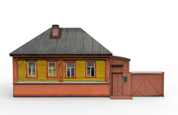 Old village house render on a white background. 3D rendering — Stock Photo, Image