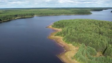 Taiga Orman Gölü üzerinden uçmak
