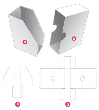 Kapaklı kitap paketleme kutusu die cut şablonu