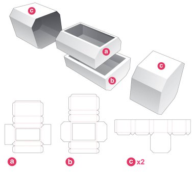 İki odalı çekmece ve hazneli kapak kesme şablonu