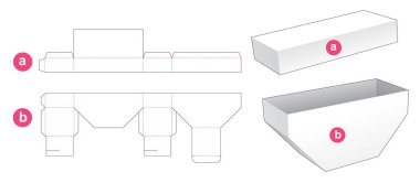 Alttaki hazneli kutuda kapağı kesilmiş şablon