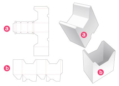 Cute cat shaped box with lid die cut template