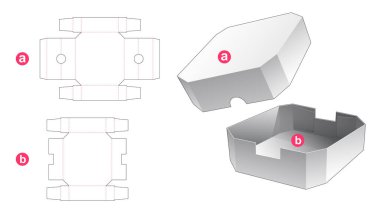Food tray and lid die cut template
