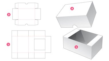Meal box and lid die cut template