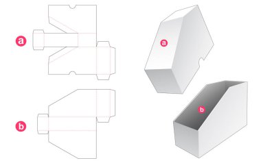 Stationery box and lid die cut template