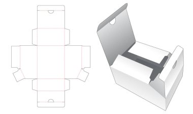 Two flips chamfered packaging die cut template