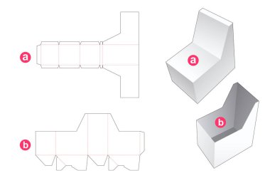 Unique box and lid die cut template