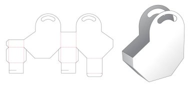 Handle tin bowl die cut template