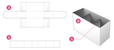 3 bölümlü kırtasiye kutusu kesme şablonu