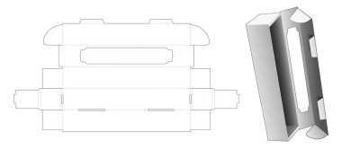 Lüks pencereli yuvarlak şişe ambalaj kutusu kesme şablonu