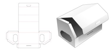 Üst bölmeli, pencereli uzun kutuyu çevir ve ölç şablonu kes
