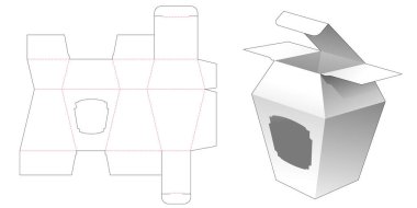 Pencereli parfüm kutusu ölüm şablonu kes