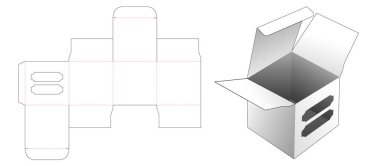 2 pencereli kare kutu kesme şablonu