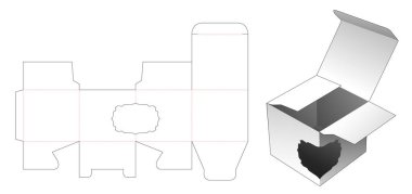 Eski eğri pencereli kutu die şablon tasarımı kes