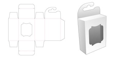 Eski pencere ile asılı ambalaj die şablonu