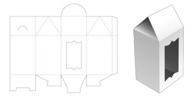 Vintage pencereli uzun ev kutusu die kalıbı kes