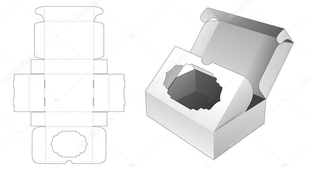 Packaging with 2 flips die cut template