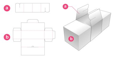 Küçük kapaklı kutu kesme şablonu
