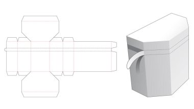 Fermuarlı göğüs şeklinde bir kutu kes şablonu