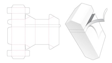 Üst ve alt açılı kutuda fermuar kesme şablonu