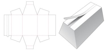 Üst fermuarlı cımbız kutusu kesme şablonu