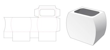 Jar shaped stationery box die cut template