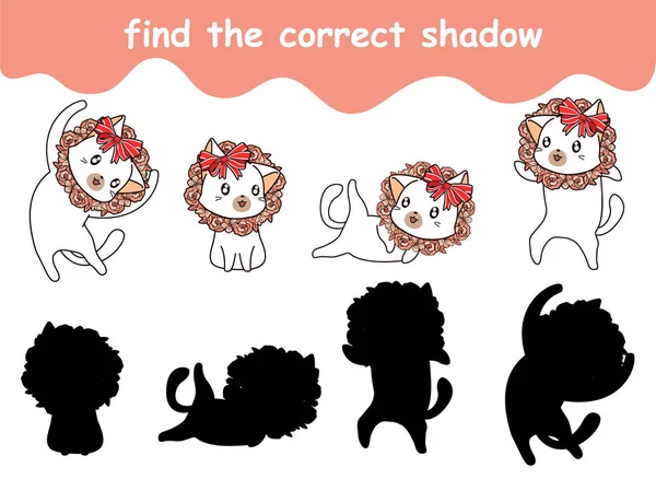 Encontrar Sombra Correcta Dibujos Animados — Vector de stock