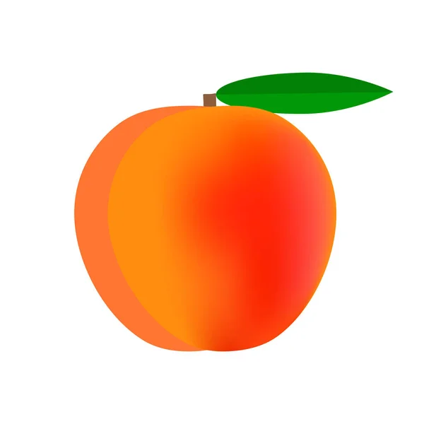 Delicious Peach Fruit Icon Vector Illustration — Stock Vector