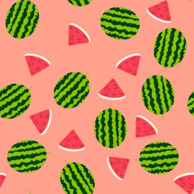 Karpuzlu kusursuz desen. Vektör illüstrasyonu