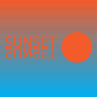 Gün batımı ve arka planda yansıma. Vektör illüstrasyonu