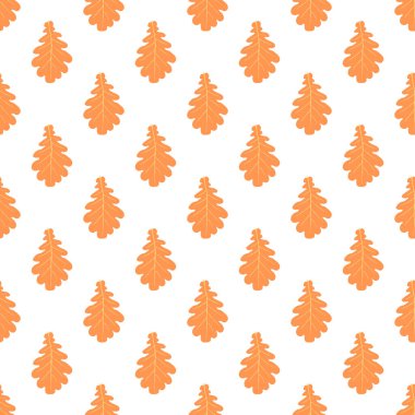 Sonbahar meşe yapraklarıyla kusursuz desen. Vektör illüstrasyonu
