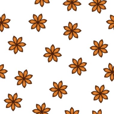 Yıldız anasonlu kusursuz desen. Vektör illüstrasyonu