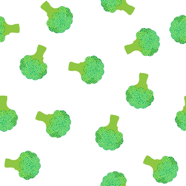 Modello Senza Cuciture Con Broccolis Illustrazione Vettoriale — Vettoriale Stock