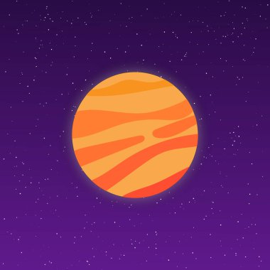 Renkli Venüs gezegeni ikonu. Vektör illüstrasyonu