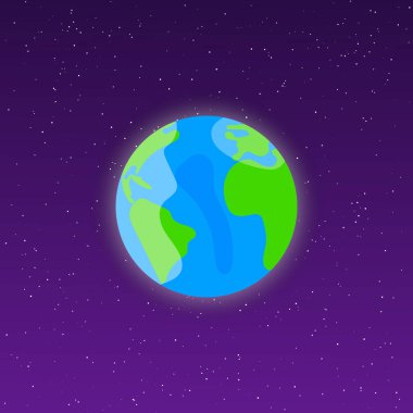 Renkli Dünya gezegeni ikonu. Vektör illüstrasyonu