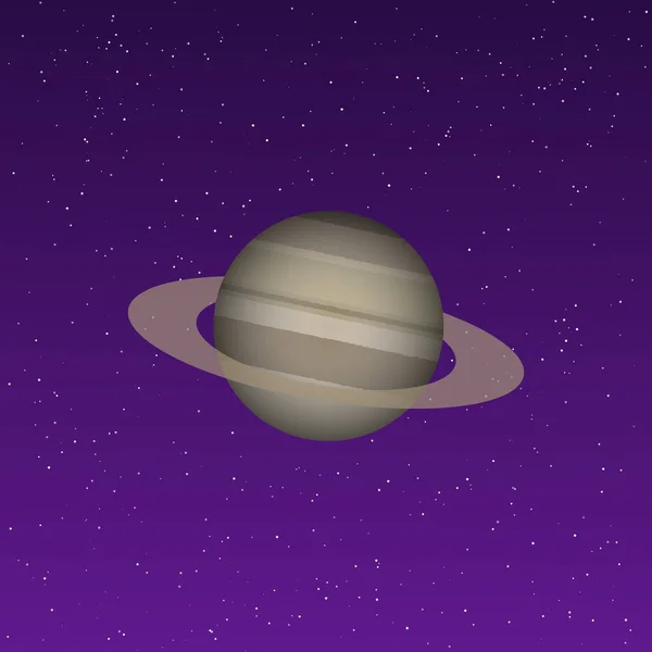 Pictograma Colorată Planetei Saturn Ilustrație Vectorială — Vector de stoc