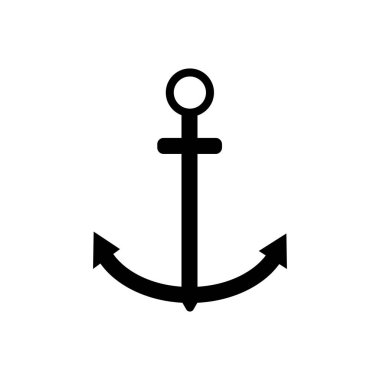 Çapa simgesi beyaz arkaplanda izole edildi. Vektör illüstrasyonu