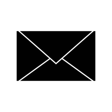 Zarf simgesi beyaz arkaplanda izole edildi. Vektör illüstrasyonu