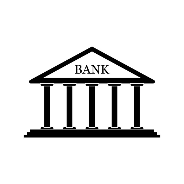 Bank Gebouw Pictogram Geïsoleerd Witte Achtergrond Vectorillustratie — Stockvector